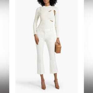 FRAME Cropped Bootcut Stretch Pants Size 0 White